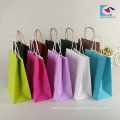 recycled single color craft paper shopping bags with twisted handle